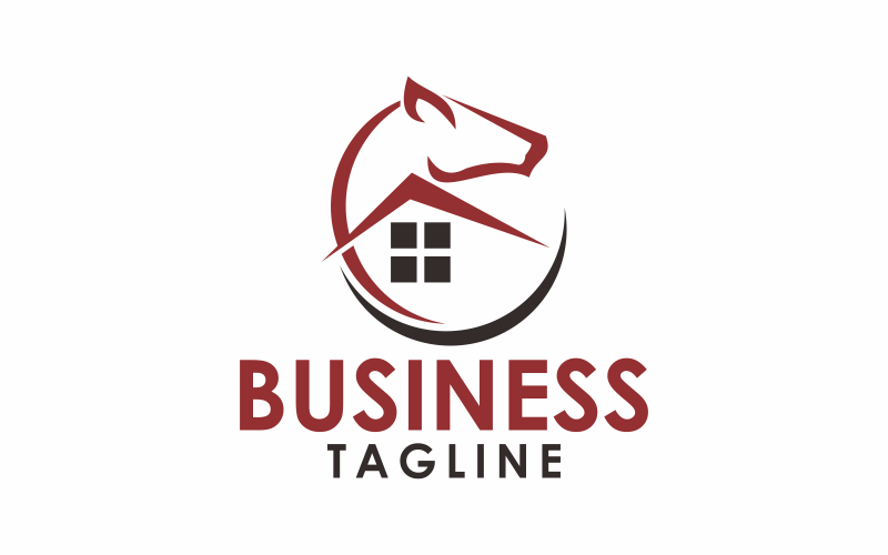 horse home line logo template Logo Template