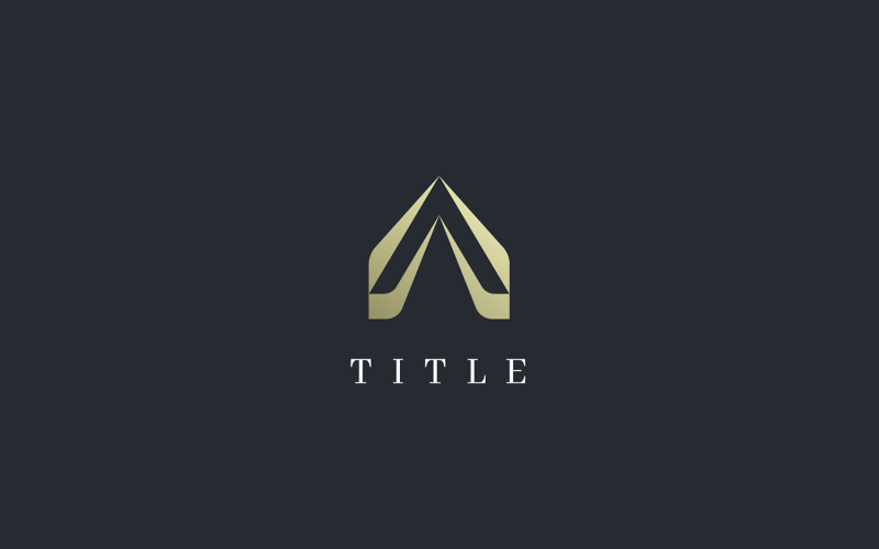 Luxury Elegant Letter A Peak Gold Monogram Logo Logo Template