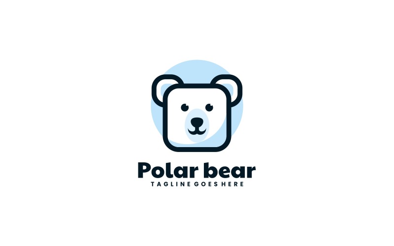 Polar Bear Simple Logo Style Logo Template