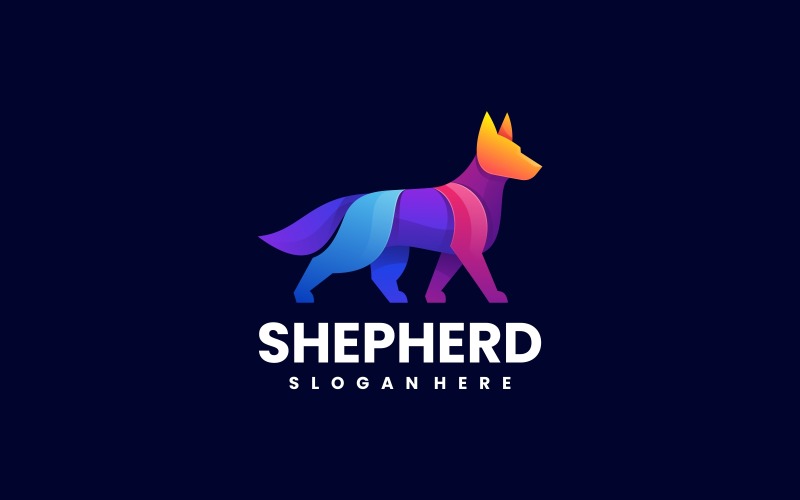 Shepherd Dog Gradient Colorful Logo Logo Template