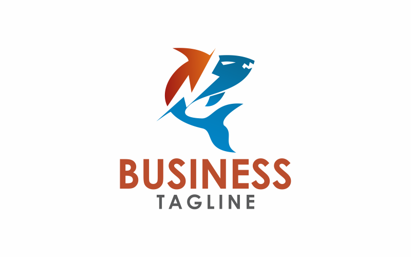 strong whale logo template Logo Template