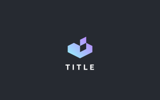 Vibrant Geometrical Blockchain Isometric Tech Shading Logo