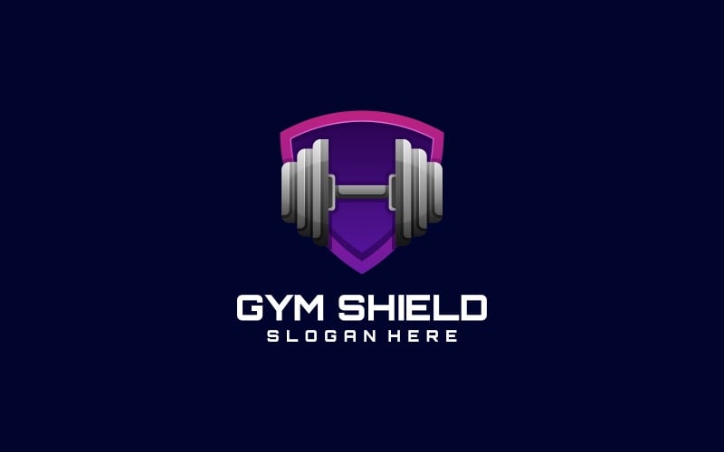 Gym Shield Gradient Logo Style Logo Template