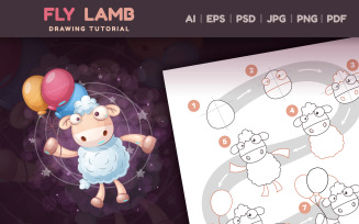 How to Draw lamb Step by Step: Drawing lesson, Graphics Illustration