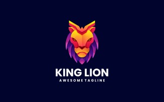 King Lion Gradient Colorful Logo