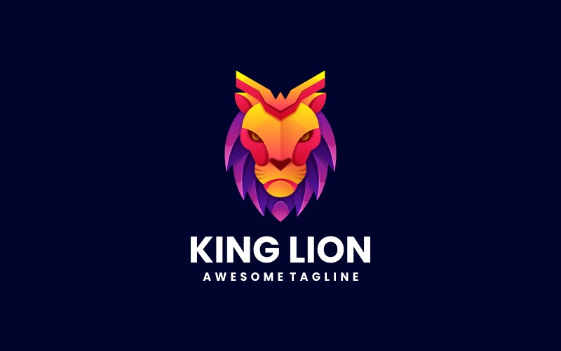King Lion Gradient Colorful Logo Logo Template