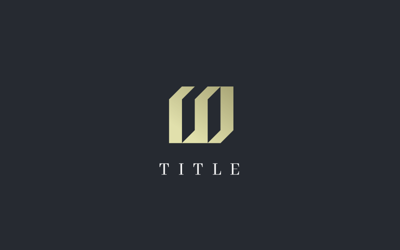 Luxury Elegant Letter M Thick Gold Monogram Logo Logo Template