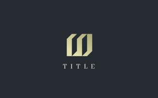 Luxury Elegant Letter M Thick Gold Monogram Logo