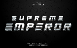 Supreme Emperor - Editable Text Effect, Black Metal And Silver Text Style, Graphics Illustration