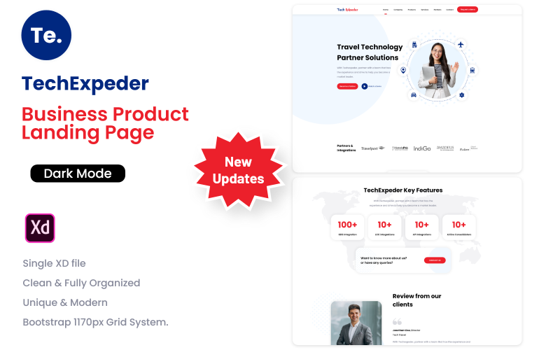 TechExpeder - Business Product Landing Page UI Element