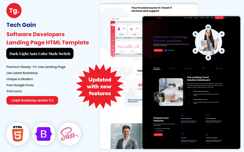 TechGain - Software Developers Landing Page Landing Page Template