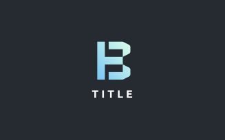Vibrant Geometrical B Blue Tech Shading Logo