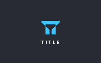 Vibrant Geometrical Blue T Tech Shading Logo