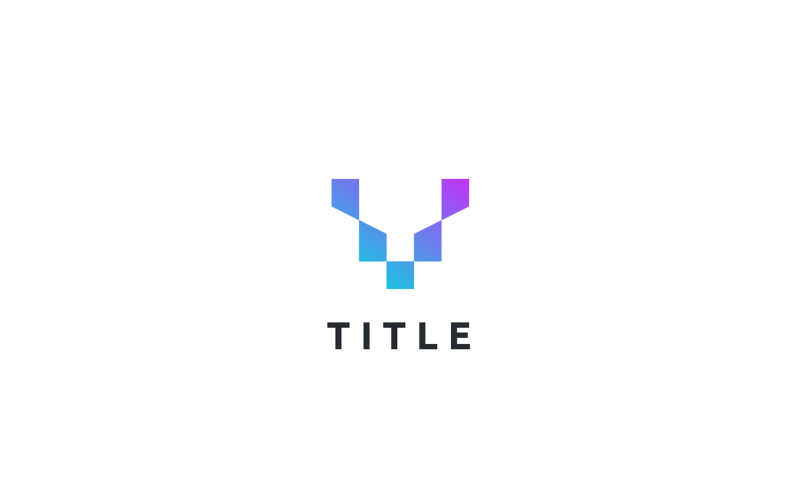 Vibrant Geometrical Lively V Layered Tech Logo Logo Template