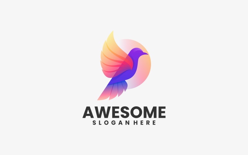 Awesome Bird Colorful Logo Style Logo Template