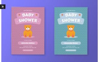 Baby Shower Bear Doll Invitation Template
