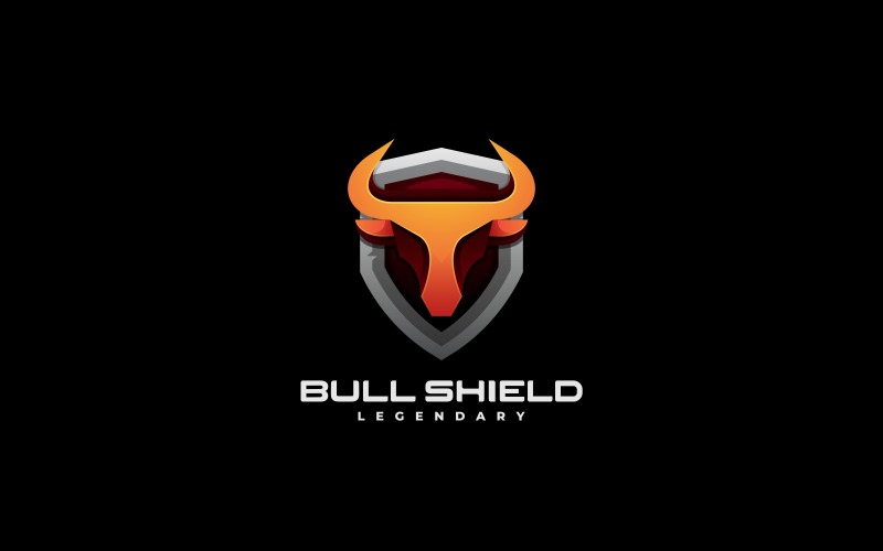 Bull Shield Gradient Logo Logo Template