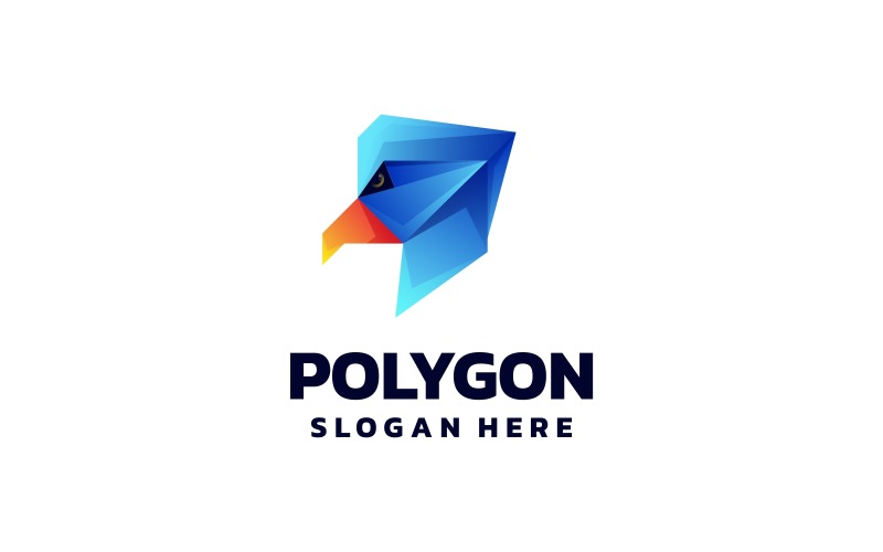 Duck Low Poly Gradient Logo Logo Template