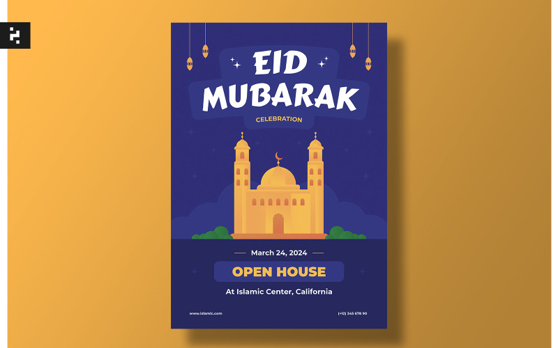 Eid Fitr Mubarak Flyer Template Corporate Identity