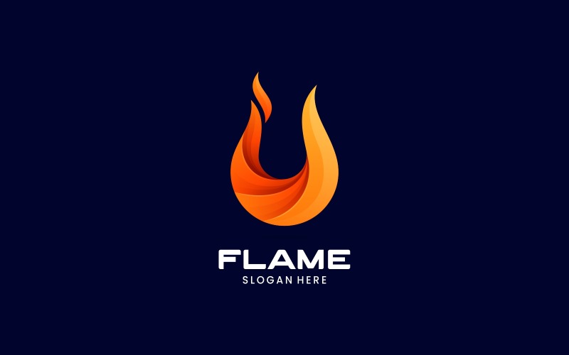 Flame Color Gradient Logo Style Logo Template