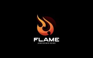 Flame Color Gradient Logo