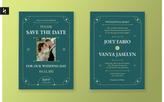 Green Simple Wedding Invitation Template