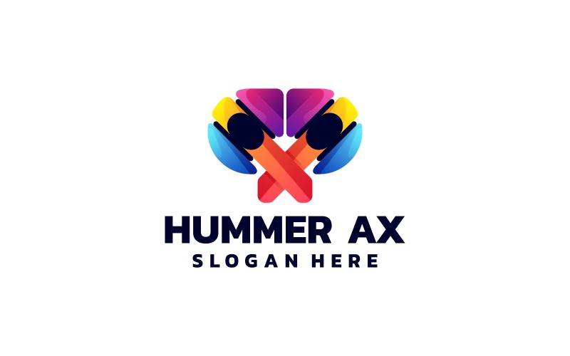 Hummer Ax Gradient Colorful Logo Logo Template