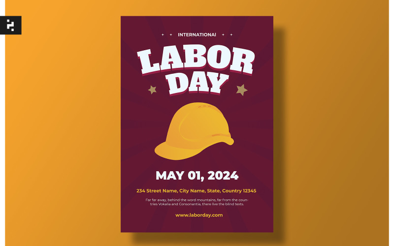 May Day International Labor Day Flyer Template Corporate Identity