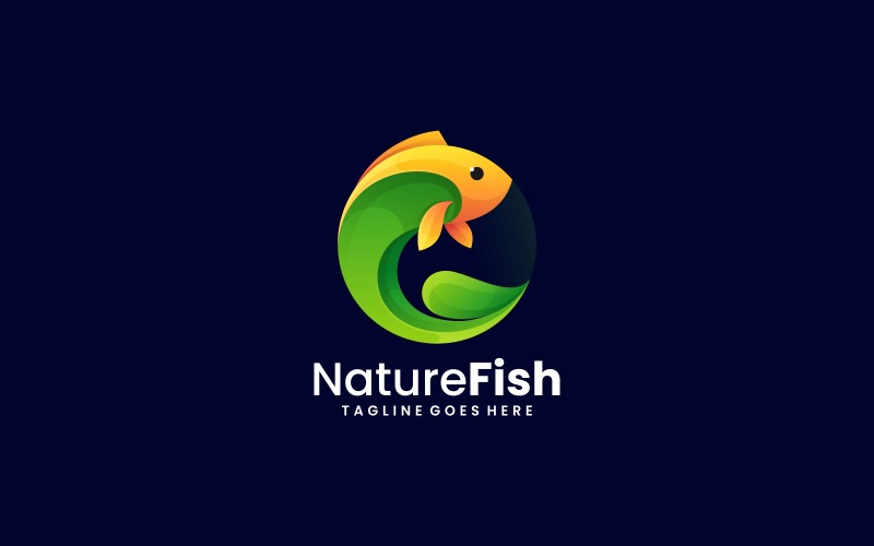 Nature Fish Gradient Logo Style Logo Template
