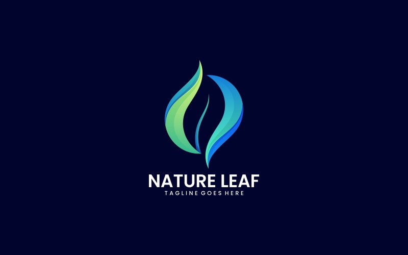 Nature Leaf Gradient Logo Style Logo Template