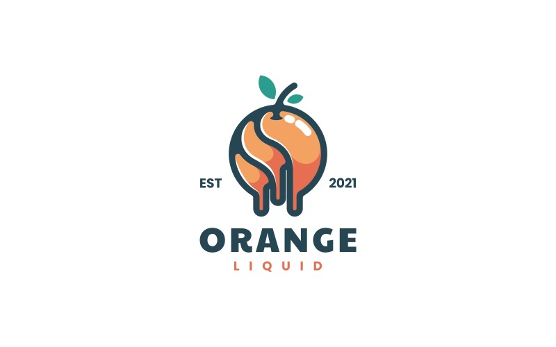 Orange Liquid Simple Mascot Logo Logo Template