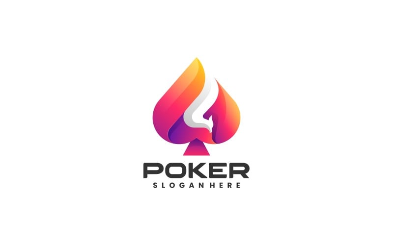 Poker Gradient Colorful Logo Logo Template