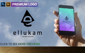 Premium E Letter ELLUKAM Logo Template