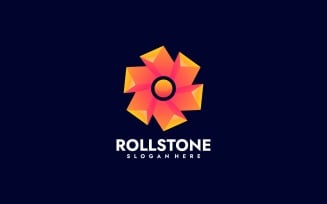 Roll Stone Gradient Logo Style
