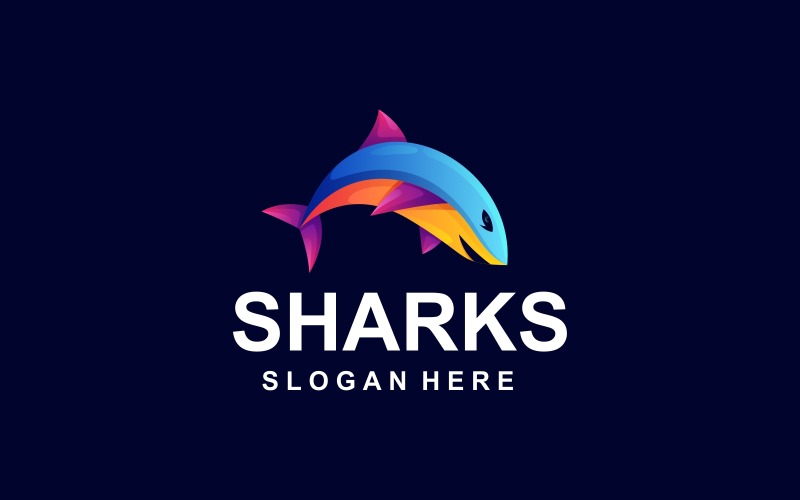 Shark Gradient Colorful Logo Logo Template
