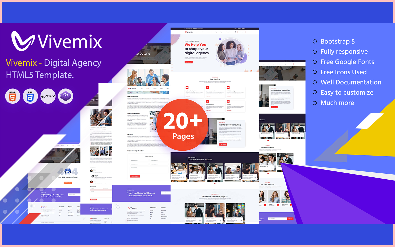 Vivemix - Digital Agency HTML Template