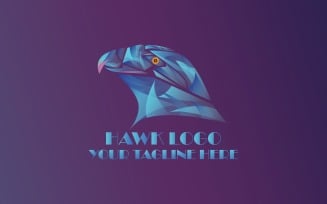 Hawk Logo Blue Gradiant Colors