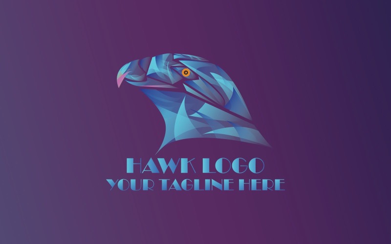 Hawk Logo Blue Gradiant Colors Logo Template