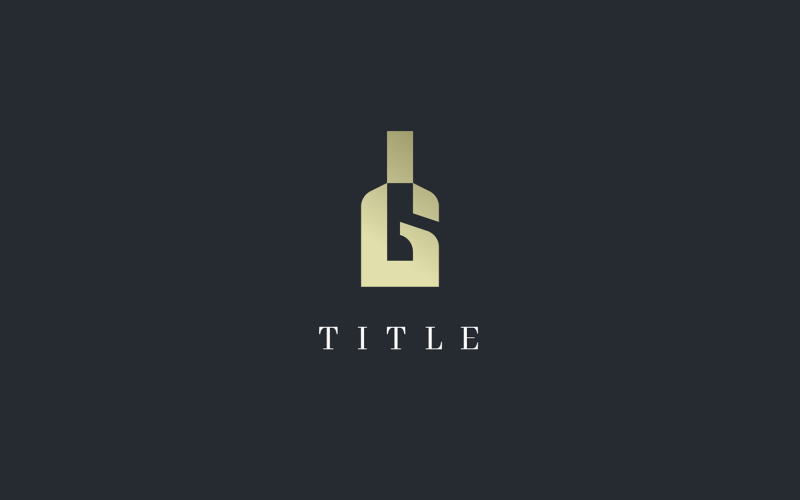 Luxury Exquisite G Wine Bottle Monogram Gold Logo Logo Template