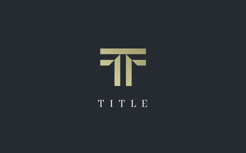 Luxury T TT Stroke Monogram Gold Logo Logo Template