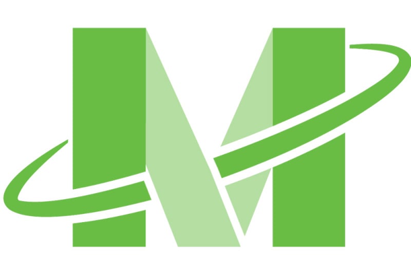 M Latter Logo In Green Color Logo Template
