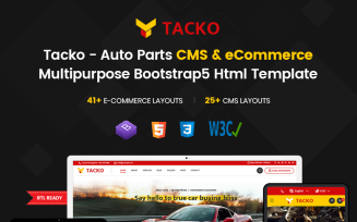 Tacko | Free Multipurpose Auto Parts and Accessories Bootstrap 5 Template