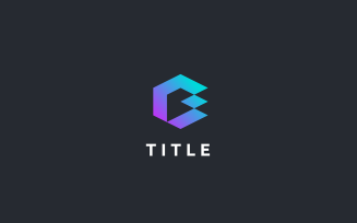 Vibrant Geometrical E Cube Tech Shading Logo