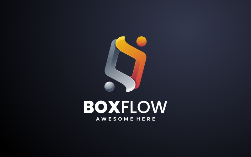 Box Flow Gradient Logo Style Logo Template