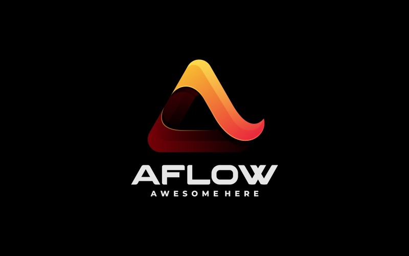 Letter A Flow Gradient Logo Logo Template