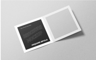 Square Bifold Brochure Mockup PSD