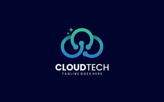 Cloud Tech Line Gradient Logo Style