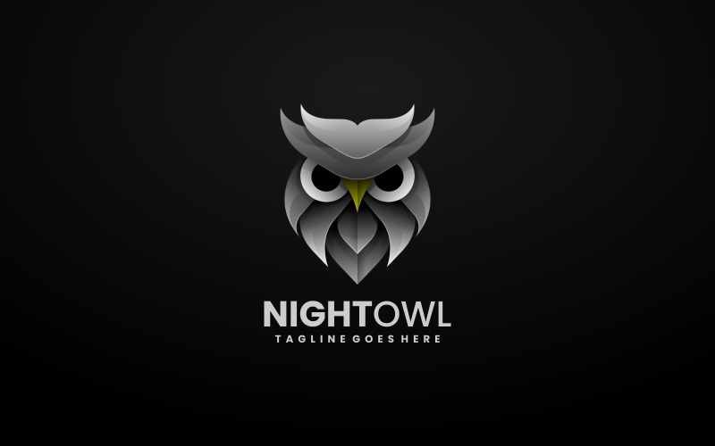 Night Owl Gradient Logo Styles Logo Template