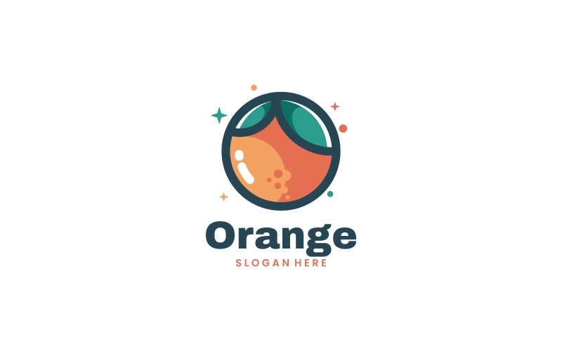 Orange Simple Mascot Logo Style Logo Template