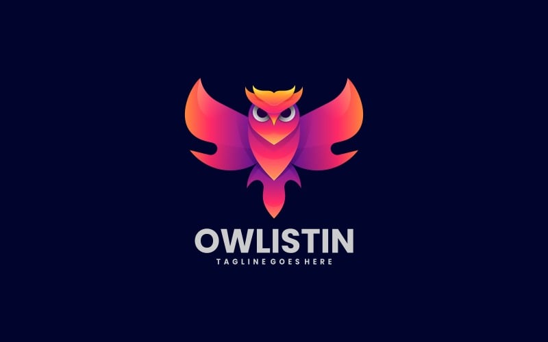 Owl Color Gradient Logo Style Logo Template